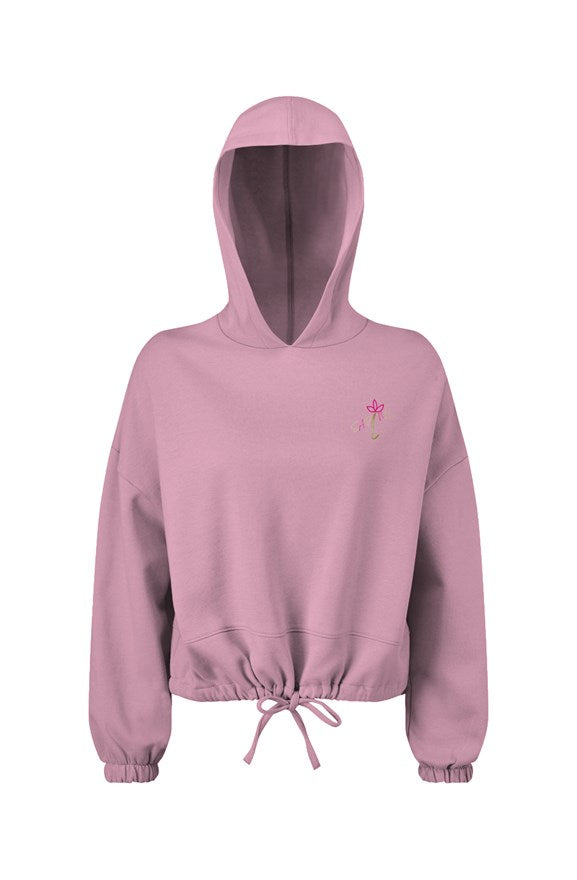 Ladies' Cropped Oversize Hooded Sweatshirt SAPLNG Script
