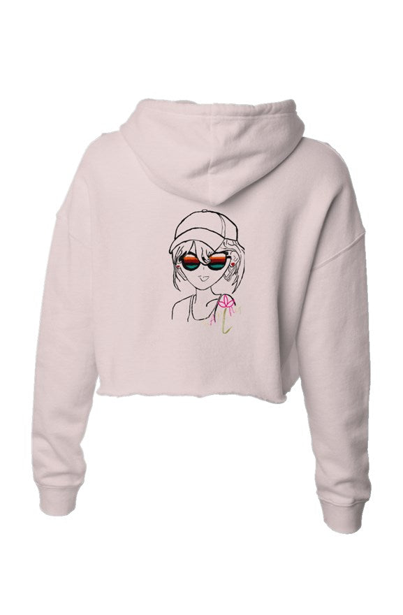 Lightweight Crop Hoodie SAPLNG Logo/Sunglasses Girl