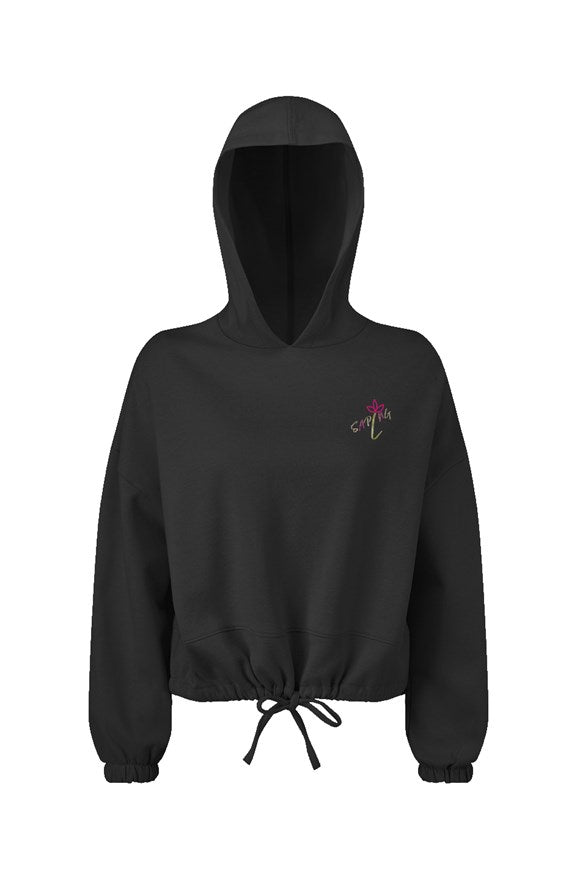 Ladies' Cropped Oversize Hooded Sweatshirt SAPLNG Script 