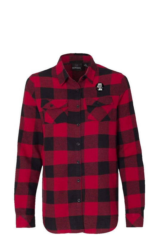 Womens Long Sleeve Red Flannel SAPLNG Circle Icon