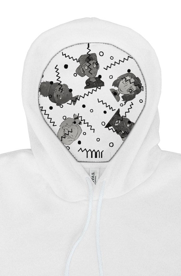 bella canvas pullover hoody black and white 90s vibe 