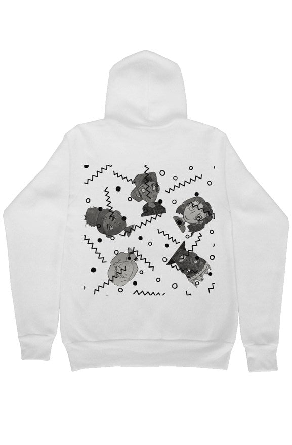bella canvas pullover hoody black and white 90s vibe 