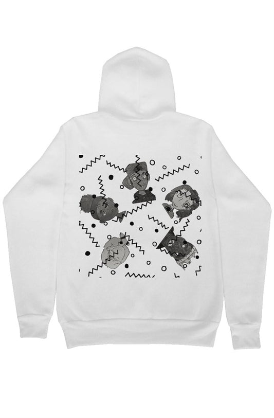 bella canvas pullover hoody black and white 90s vibe 
