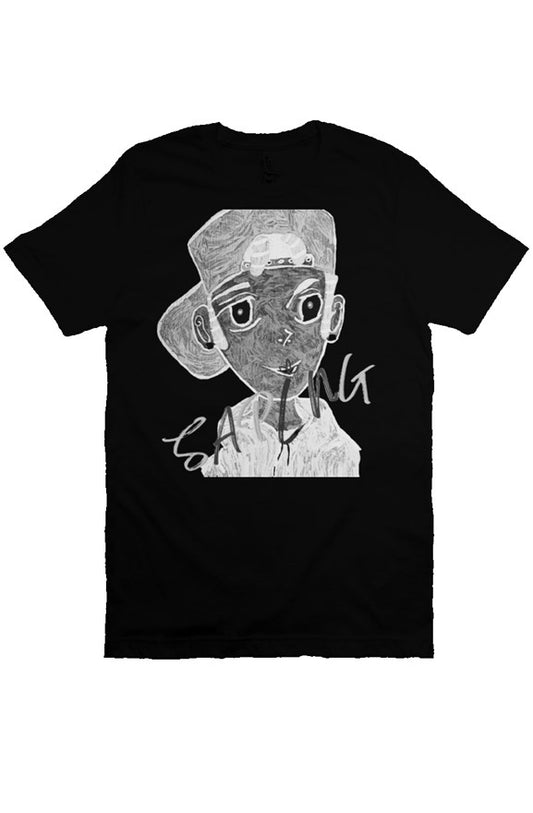 Bella Canvas T Shirt Black & White Large Dread Boy SAPLNG