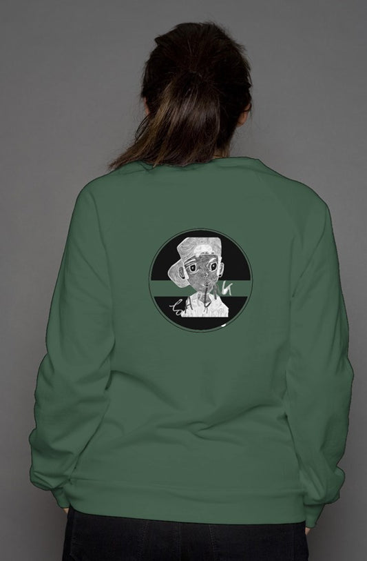 unisex crew neck sweatshirt SAPLNG Circle Icon (Back)