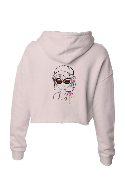 Lightweight Crop Hoodie SAPLNG Logo/Sunglasses Girl